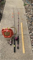 Fishing poles/ troll bucket