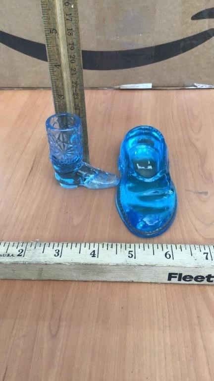 Blue glass Loafer & Cowboy Boot