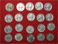 (20) Silver Quarters 1939 to 1964 Mix