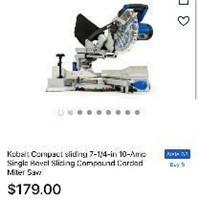 $179 7 1/4 COMPACT SLIDING SINGLE BEVEL MITER SAW