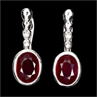 Natural Red Ruby 8x6 MM Earrings