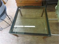 SQUARE GLASS TOP COFFEE TABLE