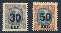 ICELAND #137 & #138 MINT FINE-VF H