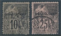 GUADELOUPE #18f & #21f USED FINE