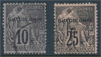 GUADELOUPE #18e & #21e USED FINE