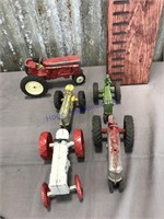 Assorted metal tractors, set of 5