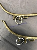Pair brass hames, 21" long