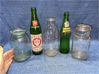 Milk bottle -IU bottle -Canada Dry bottle -Jars