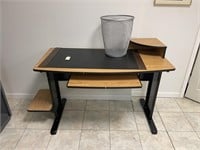 Office Desk & Waste Can
