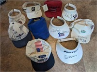 GROUP OF ASSORTED HATS AND VISOR, GOLFERS,