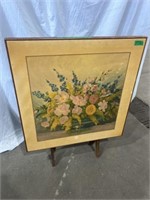 Floral folding table
29”square 
H:27”