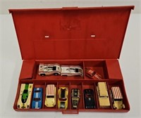 11 Aurora Slot Car Bodies & Red Case