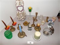 Variety of candles & Candle holders