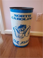 Vintage North Carolina Tarheel trashcan UNC