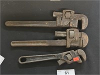 Three Vintage Adjustable Wrenches
