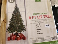 6 ft lit Alberta Spruce tree