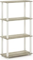 Furinno 18028OK/WH Turn-S 4-Tier Display Rack with