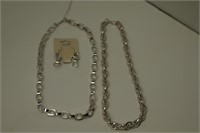 Cosmetic Jewelry 2 Necklaces and Earring Set
