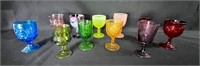 Lot of colored wine cups