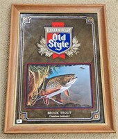 Heileman's Old Style Fish Brook Trout Beer Mirror