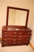 18x50x32" Dresser with a Wall Hanging Mirror