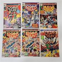 6) VINTAGE LOGAN'S RUN COMIC BOOKS