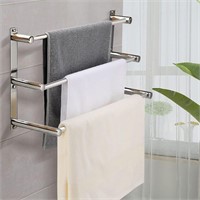 Wall Mount Bath Towel Shelf with 3 Towel Bars
