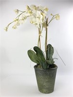 Artificial Orchid Flower in Ceramic Planter