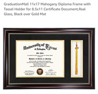 NEW 11"x17" Mahogany Diploma Frame w/ Tassel