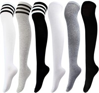Aneco 6 Pairs Knee-High Women Socks