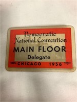 1956 Democratic National convention pass pin