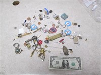Lot of Smalls Collectibles - Coins, Pens,