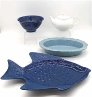 19" Fish Platter & Portmeirion Teapot Etc.