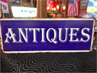 32 x 12” Thick Metal Antiques Sign