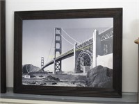 Large Black And White Golden Gate Bridge Print