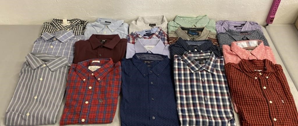18 Men’s Button Up Shirts Size XL
