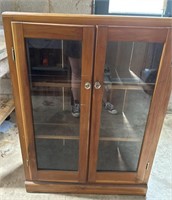 Cedar storage tv cabinet with glass doors