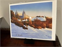 Signed - Al Rounds Print of a view of SLC Temple