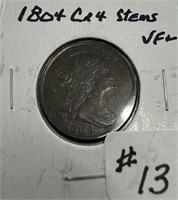 1804 CR-4 Stems Half Cent - VF+