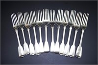 Group Georgian & Victorian silver Entree Forks