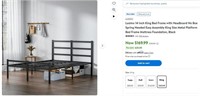 N7653 14 inch King Bed Frame with Headboard Black