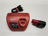 MILWAUKEE M12 BATTERY WITH CHARGER #1