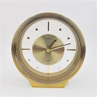 Vintage Seico Brass Mantle Clock Mid Century