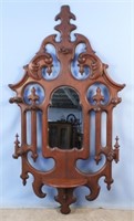 Walnut Victorian Hall Tree w/ Mirror
