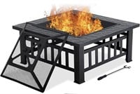 32IN FIRE PIT TABLE WITH FIRE POKER
