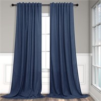 Navy Curtains 108"" Long 2 Panels 9 FT Tall