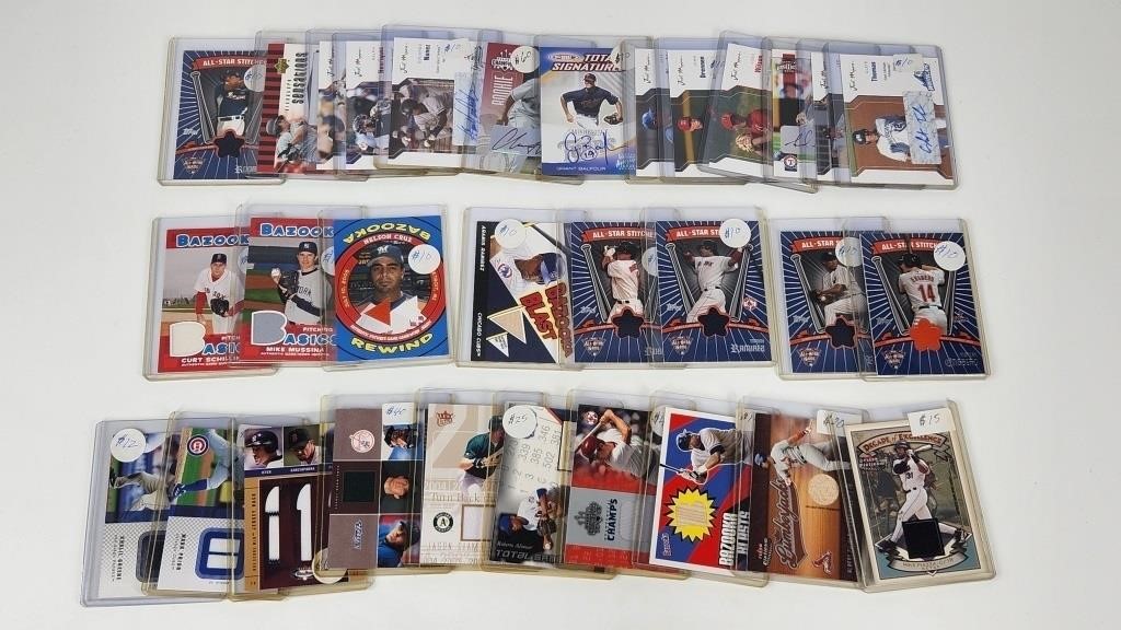 ASSORTMENT OF BASEBALL PATCH / AUTO CARDS