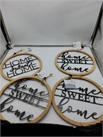 4 round home sweet home signs