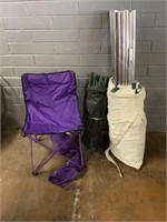 Shade W/Poles & Storage Bags & Folding Chair