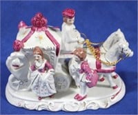 Porcelain Chariot w/ Figures - 8 x 6